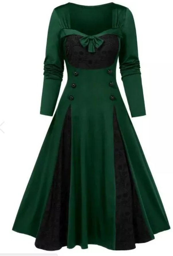Robe Vintage Hiver Grande Taille Vert