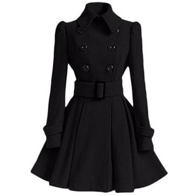Robe Vintage Hiver Laine Noire