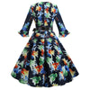 Robe Vintage Hiver Marine Fleurs