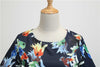 Robe Vintage Hiver Marine Fleurs
