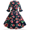 Robe Vintage Hiver Noire Coquelicots
