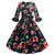 Robe Vintage Hiver Noire Coquelicots