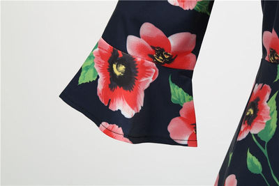 Robe Vintage Hiver Noire Coquelicots