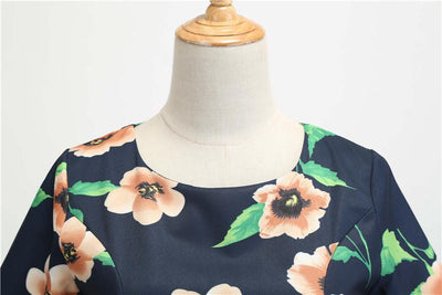 Robe Vintage Hiver Noire Fleurie