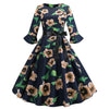 Robe Vintage Hiver Noire Fleurie