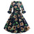 Robe Vintage Hiver Noire Fleurie