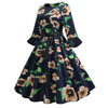 Robe Vintage Hiver Noire Fleurie