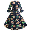 Robe Vintage Hiver Noire Fleurie
