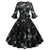 Robe Vintage Hiver Noire Fleurs