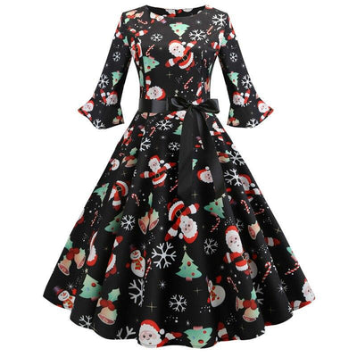 Robe Vintage Hiver Noire Noel