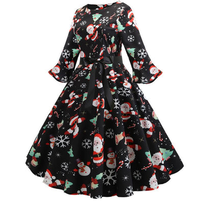 Robe Vintage Hiver Noire Noel