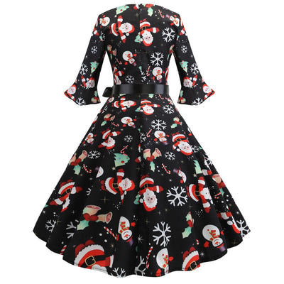 Robe Vintage Hiver Noire Noel