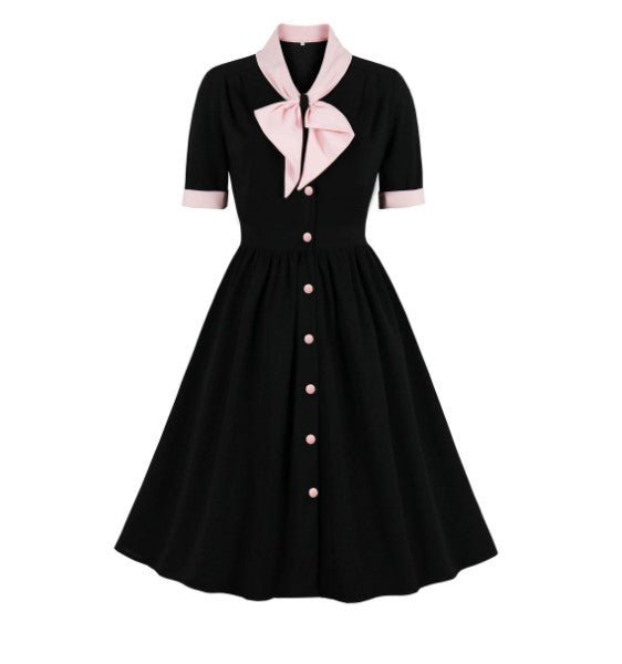Robe Vintage Jeu de la Dame Noir