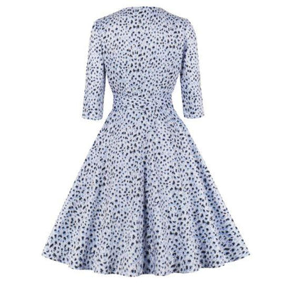 Robe Vintage Leopard Bleu