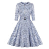Robe Vintage Leopard Bleu