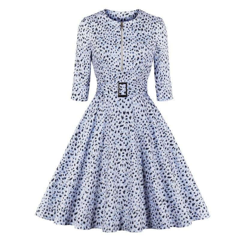 Robe Vintage Leopard Bleu