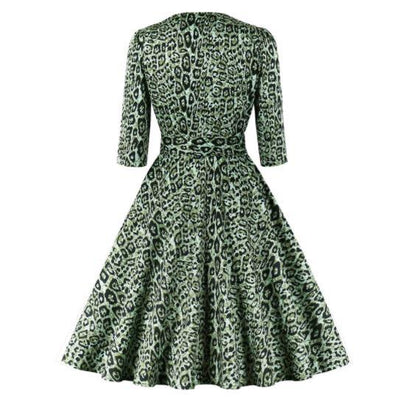 Robe Vintage Leopard Vert