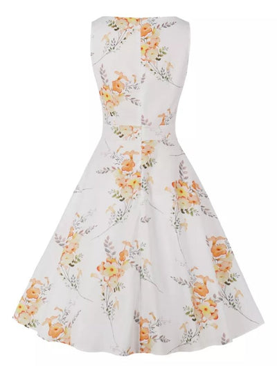 Robe Vintage Longue 50s Blanche