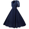 Robe Vintage Longue 50s Bleue