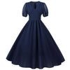 Robe Vintage Longue 50s Bleue