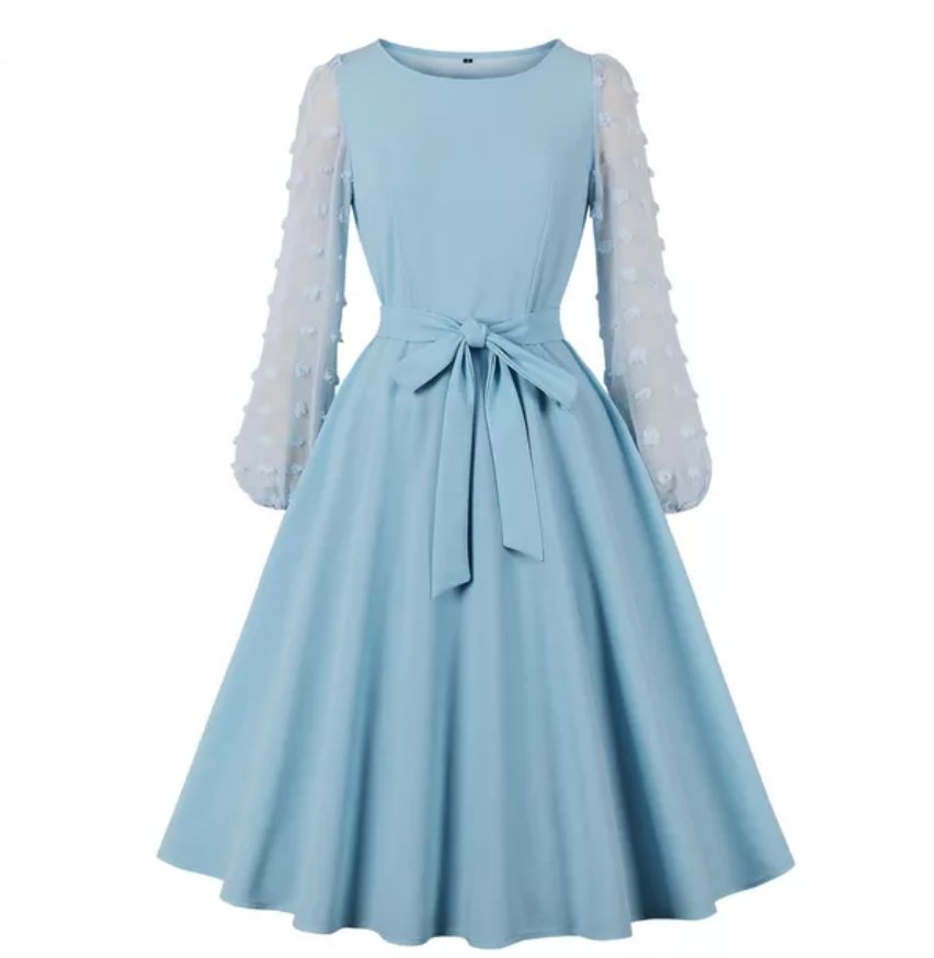 Robe Vintage Longue Boho Bleu