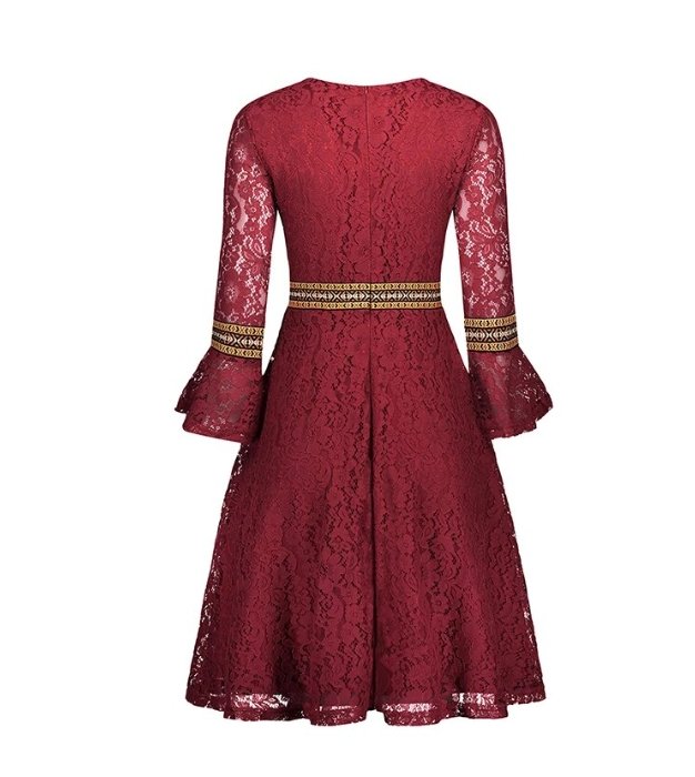 Robe Vintage Longue Boho Rouge