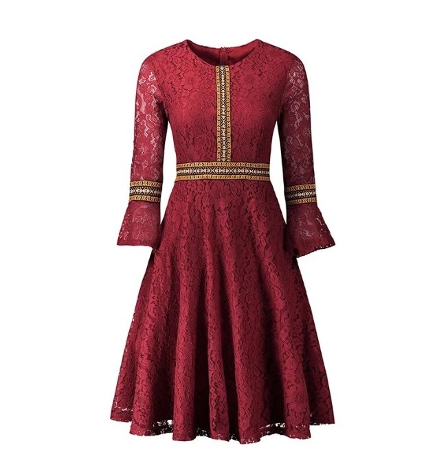 Robe Vintage Longue Boho Rouge