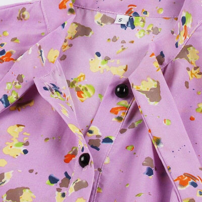 Robe Vintage Manches Courtes Lavande