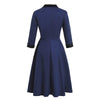 Robe Vintage Manches Longues Marine