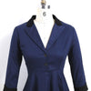 Robe Vintage Manches Longues Marine