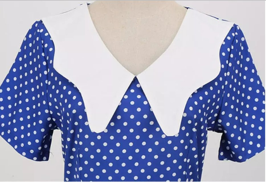 Robe Vintage Mariage Bleu Marine