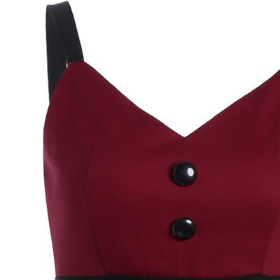Robe Vintage Midi Bordeaux