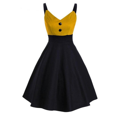 Robe Vintage Midi Jaune