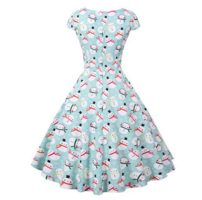 Robe Vintage Noel Grande Taille Ciel