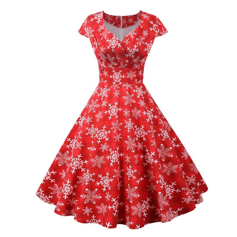 Robe Vintage Noel Grande Taille Rouge