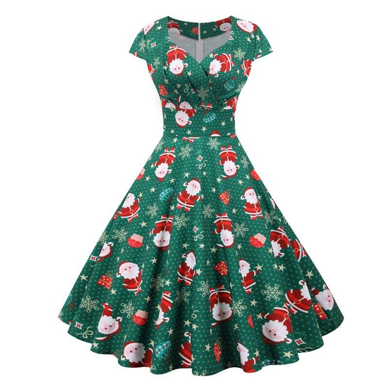 Robe Vintage Noel Grande Taille Verte