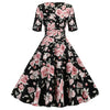 Robe Vintage Noir Roses