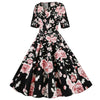 Robe Vintage Noir Roses