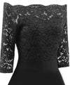 Robe Vintage Noire Col Bateau