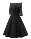 Robe Vintage Noire Col Bateau