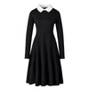 Robe Vintage Noire Col Blanc