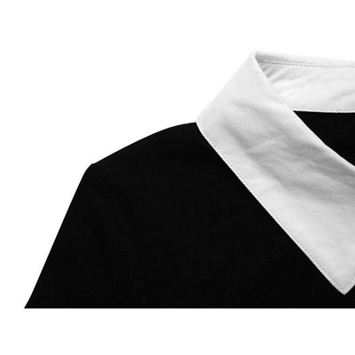 Robe Vintage Noire Col Blanc