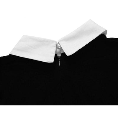 Robe Vintage Noire Col Blanc