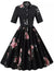 Robe Vintage Noire Col Rabattu