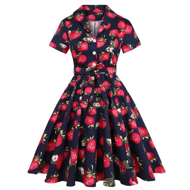 Robe Vintage Pin Up Fraises