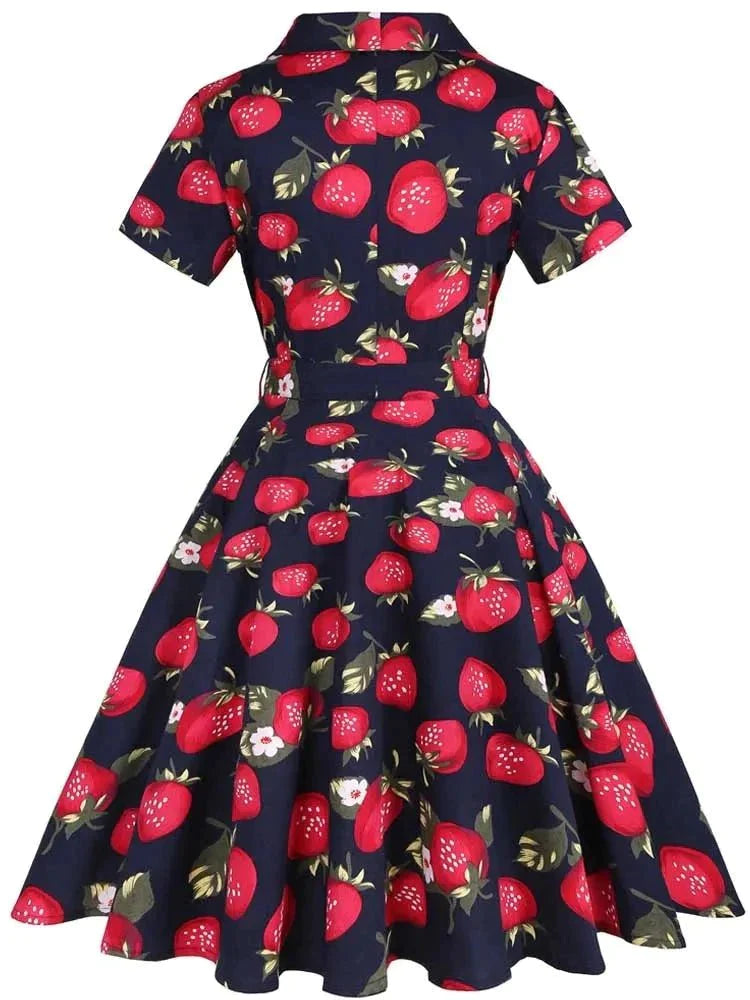 Robe Vintage Pin Up Fraises