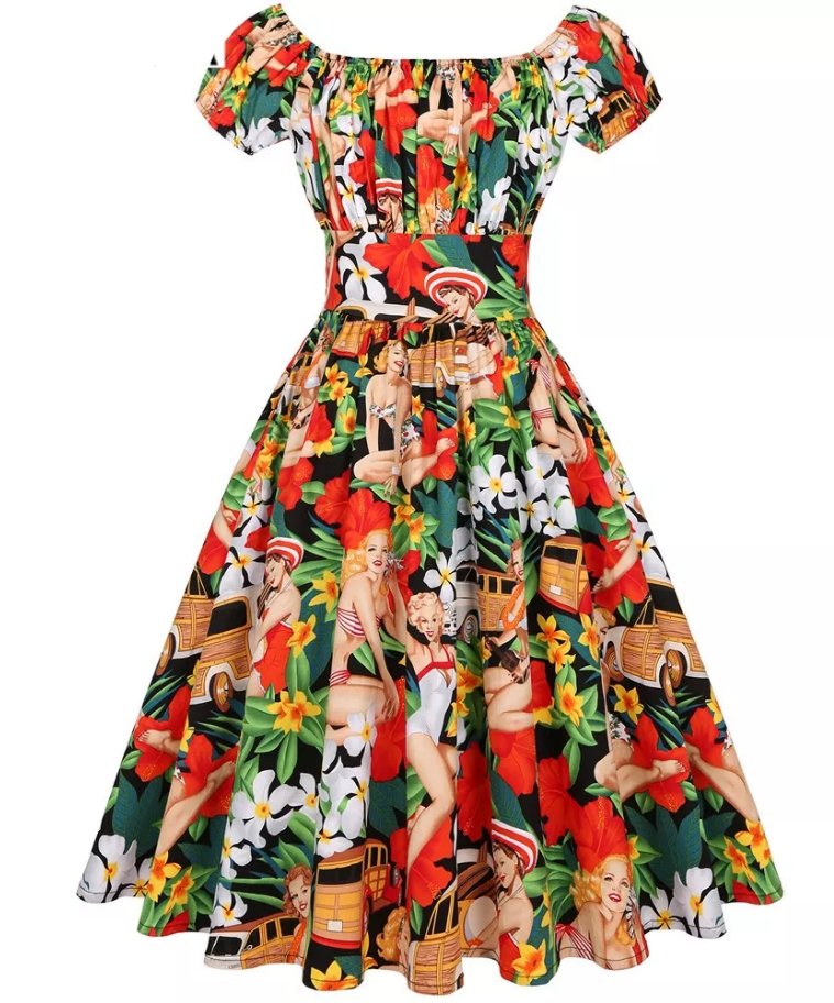 Grande Taille Robe Pin Up Occasion Robe Pin-Up Classe Vintage
