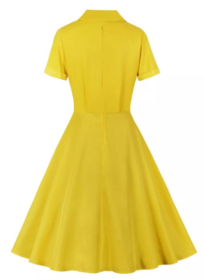 Robe Vintage Pin Up Jaune