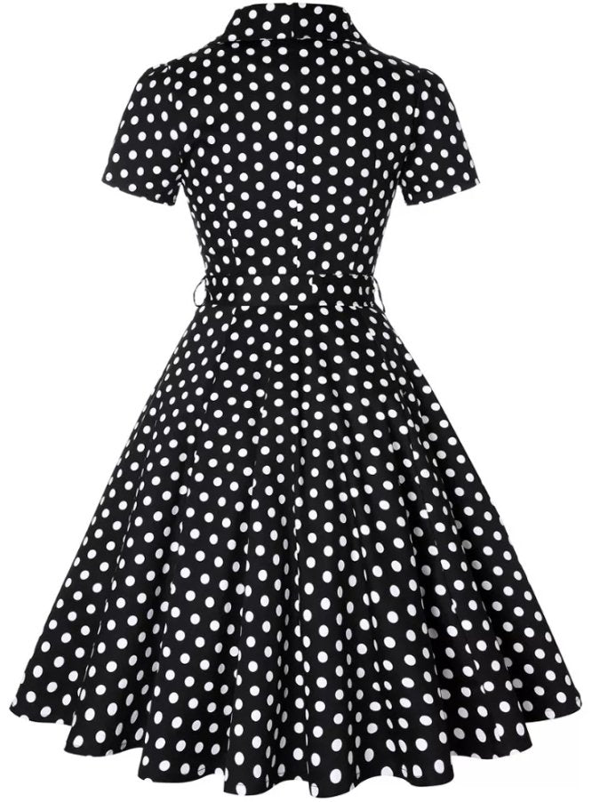Robe Vintage Pin Up Noire Pois