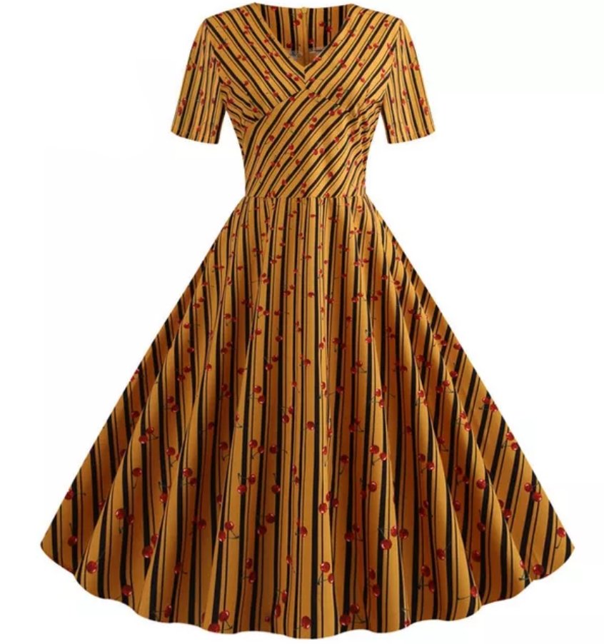 Robe Vintage Pin Up Bandes